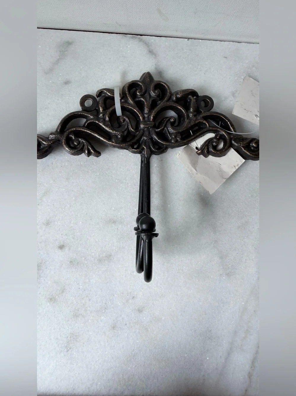 Ornate Metal Wall Hook - Brown and Antique Gold set of 2
